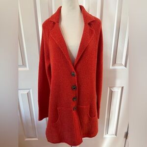 Free People Coral Long Wool Blend Cardigan Size L